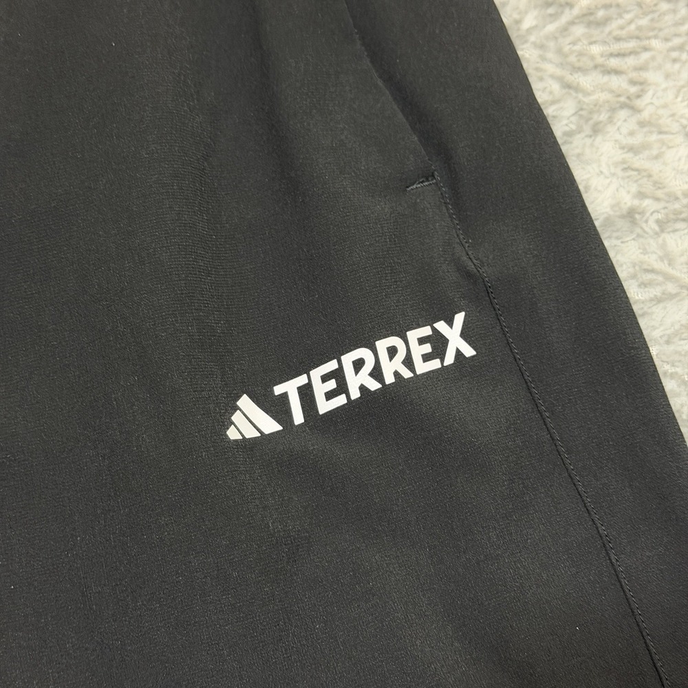 Adidas Terrex Pants Mens Medium Black Woven Track Hiking Outdoor Elastic Waist - Picture 2 of 15